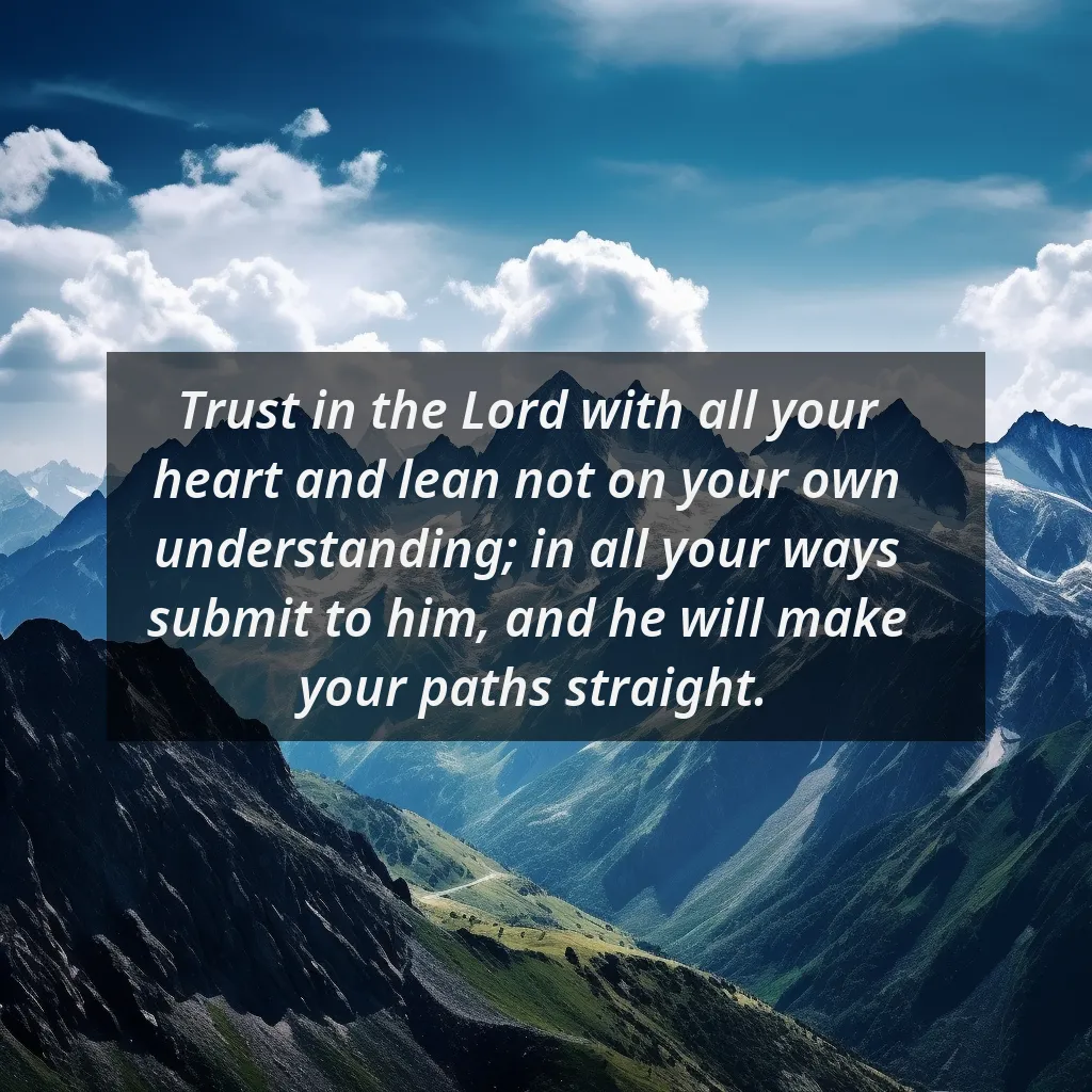 An image of a beautiful mountain range with a Biblical quote