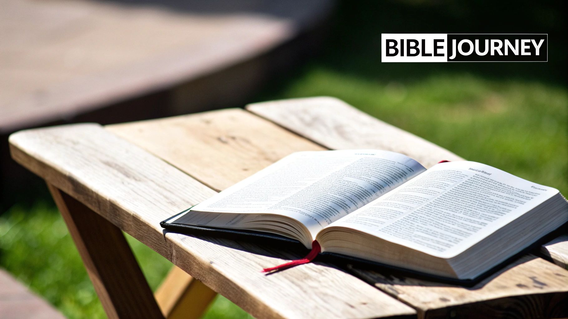 An open Bible with highlighted text