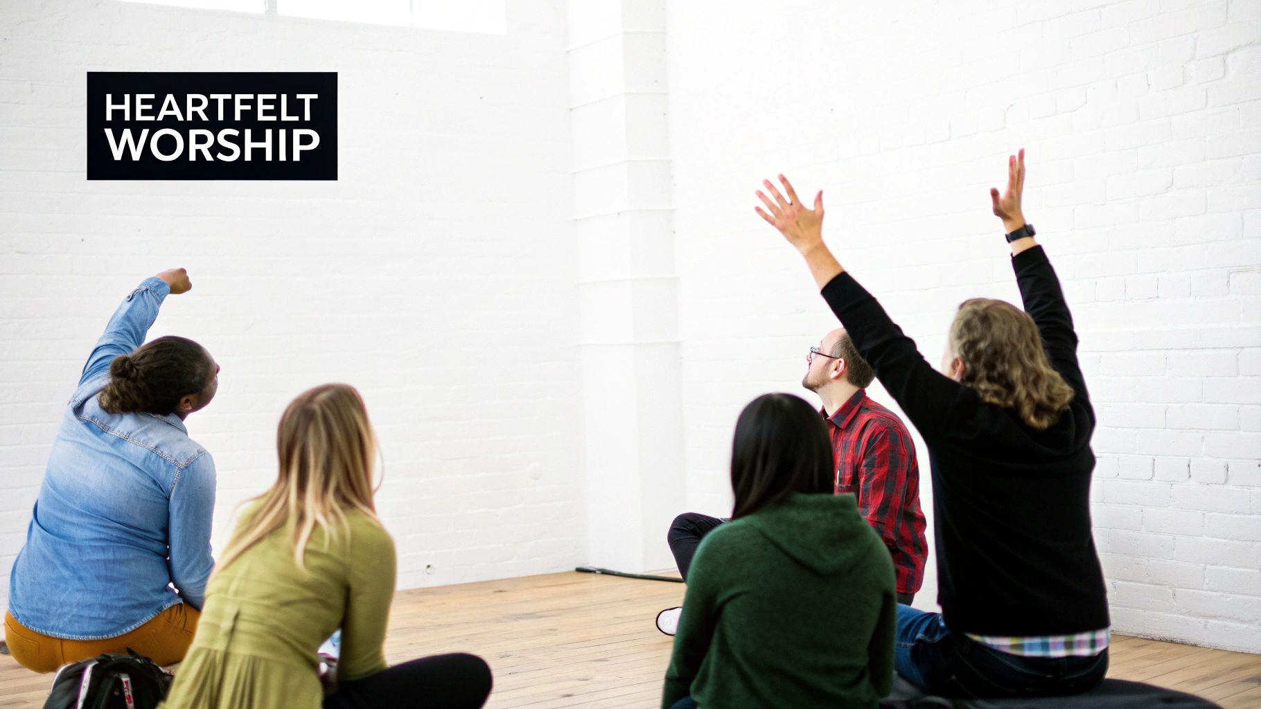 A diverse group of people joyfully working together on a community project